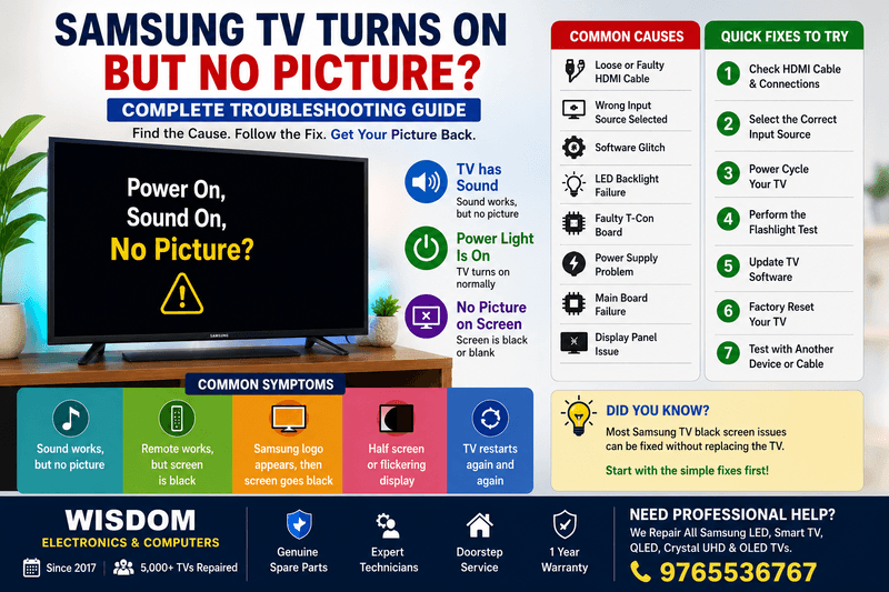 Samsung TV black screen troubleshooting