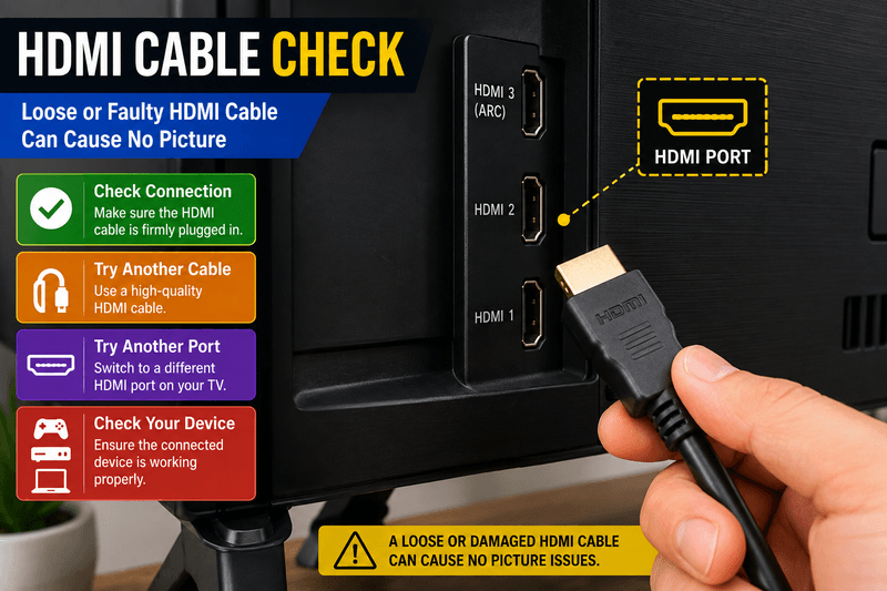 Samsung TV HDMI cable check