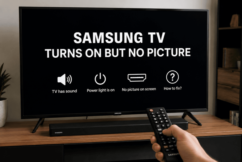 Samsung TV turns on but no picture