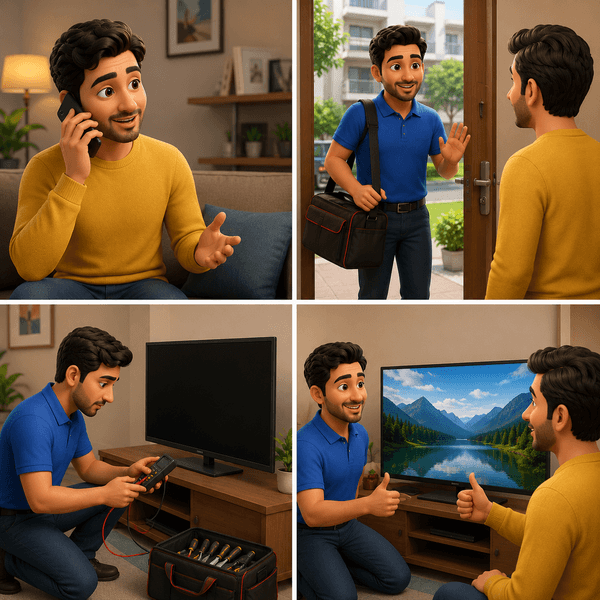 Sony Bravia TV repair process by Wisdom Electronics in Pune